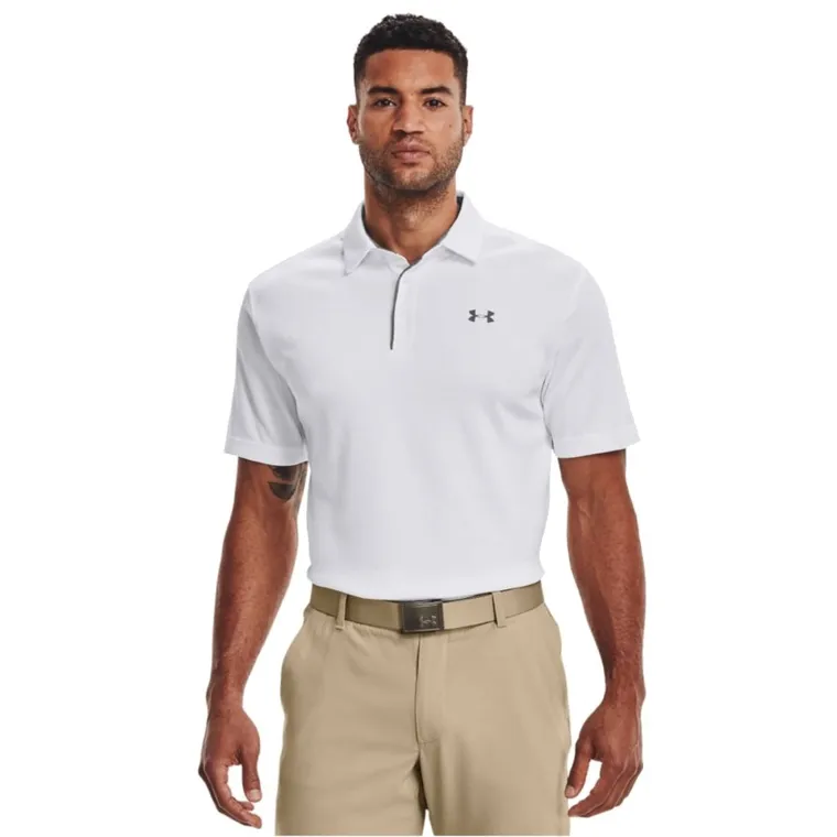 Koszulka polo męska z krótkim rękawem, biała, Under Armour Tech Polo