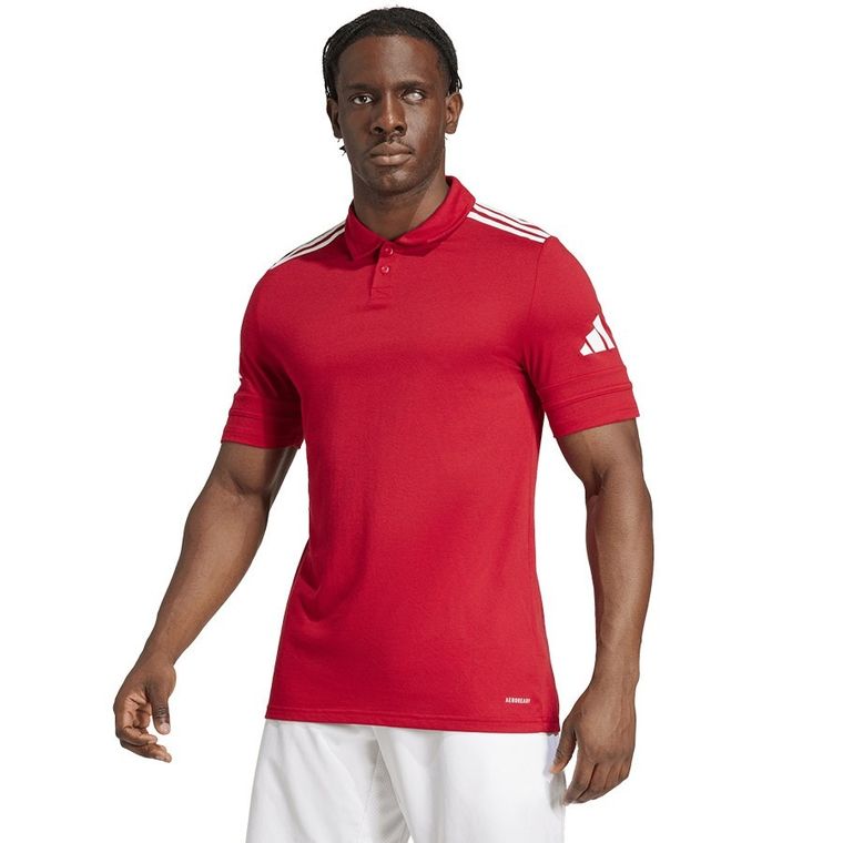 Koszulka polo męska z krótkim rękawem, czerwona, Adidas Squadra