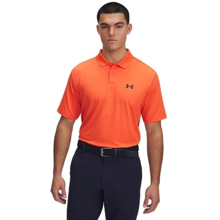 Koszulka polo męska z krótkim rękawem, pomarańczowa, Under Armour