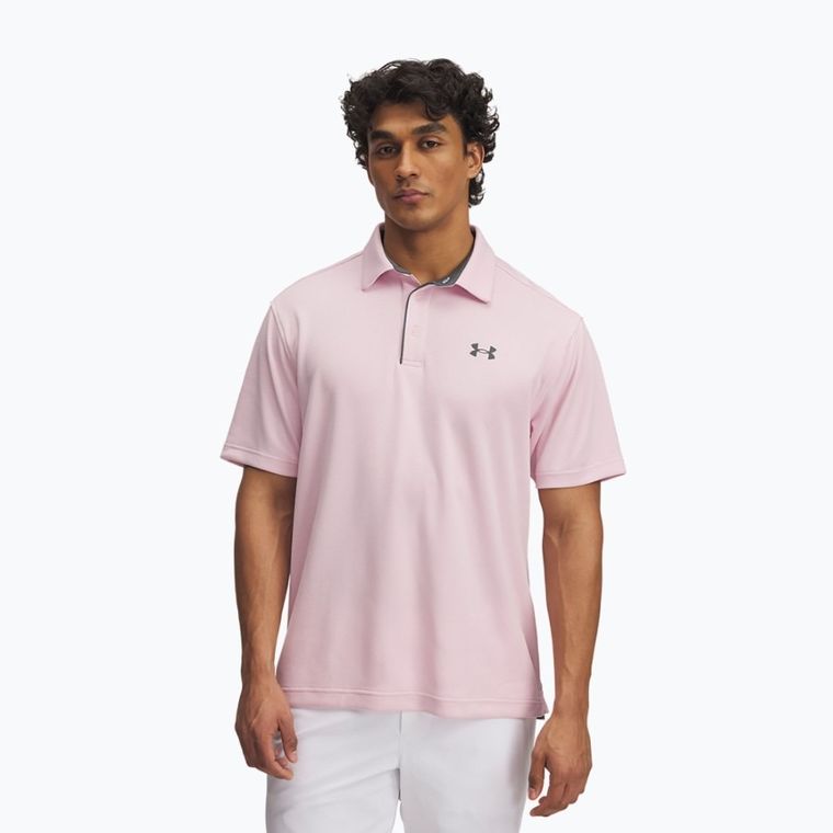 Koszulka polo męska z krótkim rękawem, różowa, Under Armour