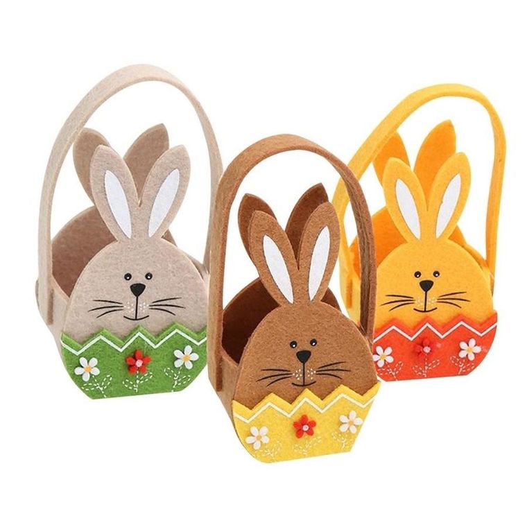 Koszyczek filcowy, wesoły zajączek