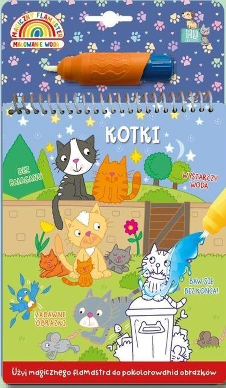 Kotki. Malowanka z flamastrem wodnym