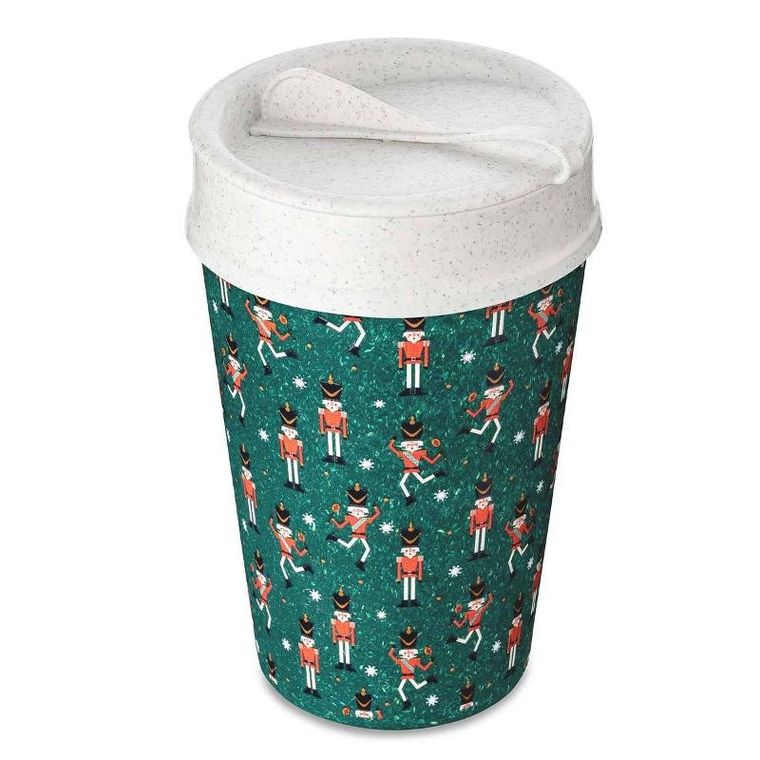 Koziol, kubek na kawę na wynos, Iso to go, 400 ml, wzór geometryczny