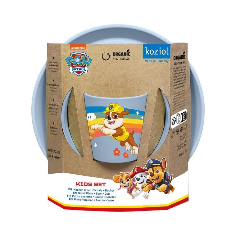 Koziol, Psi Patrol, zestaw naczyń dla dzieci: talerzyk, miseczka, kubeczek, Connect