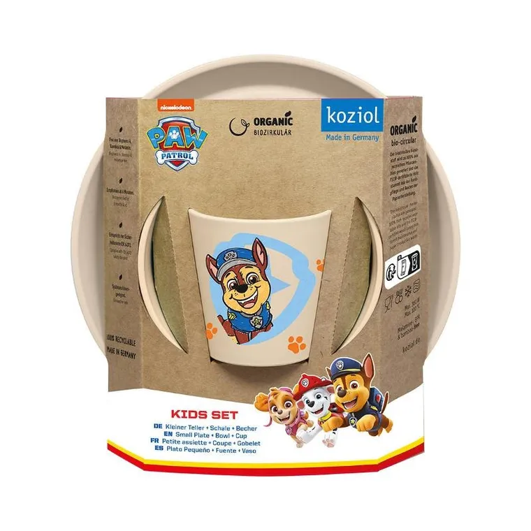 Koziol, Psi Patrol, zestaw naczyń dla dzieci: talerzyk, miseczka, kubeczek, Connect