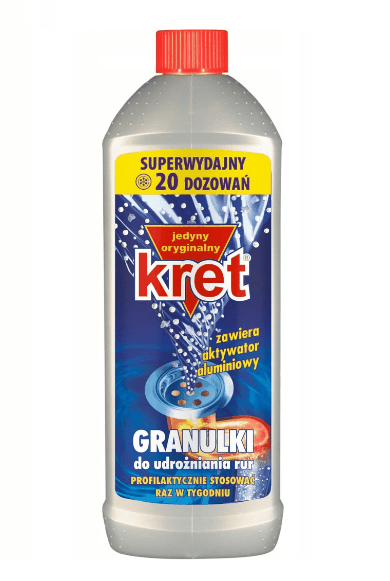 Kret, granulki do udrożniania rur, 800g
