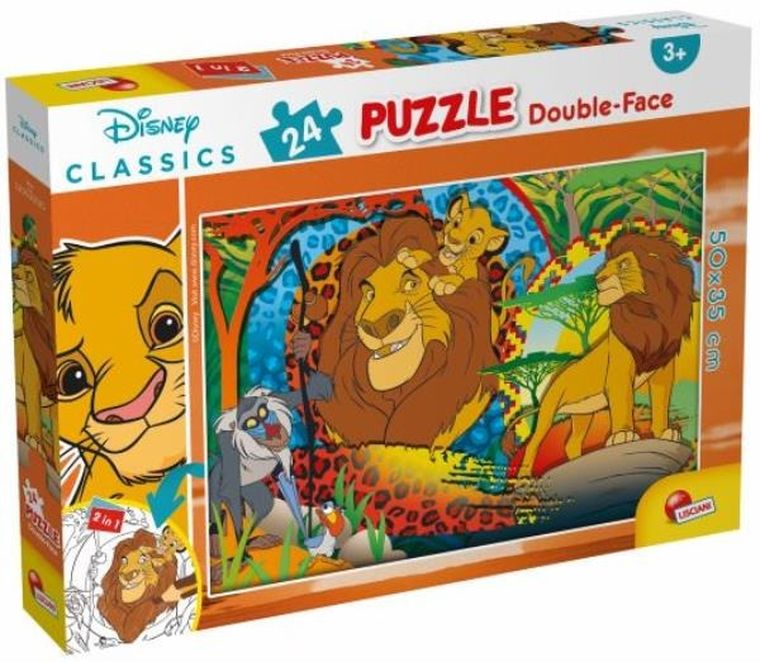 Król Lew, puzzle dwustronne, 24 elementy, 50-35 cm