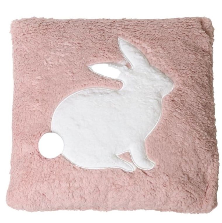 Królik, poduszka, różowa, 40-40 cm