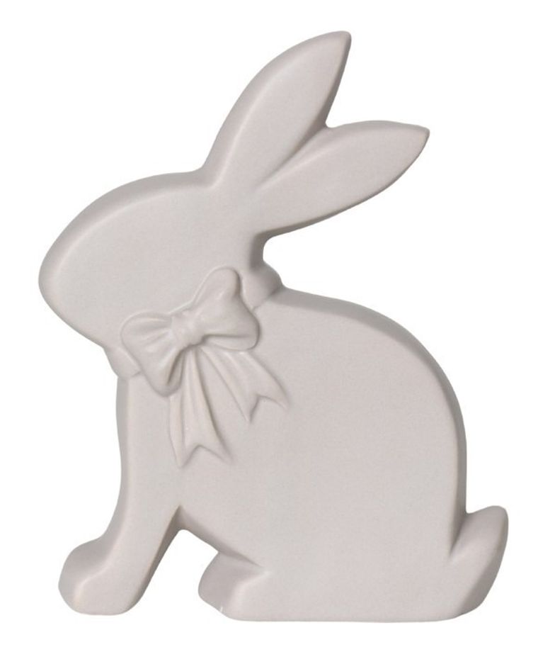 Królik porcelanowy, beżowy, duży, 14-5-17,5 cm