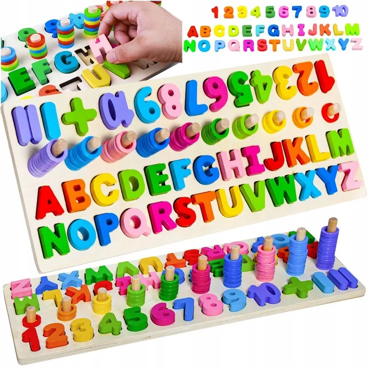 Kruzzel, Alfabet i cyfry, układanka drewniana
