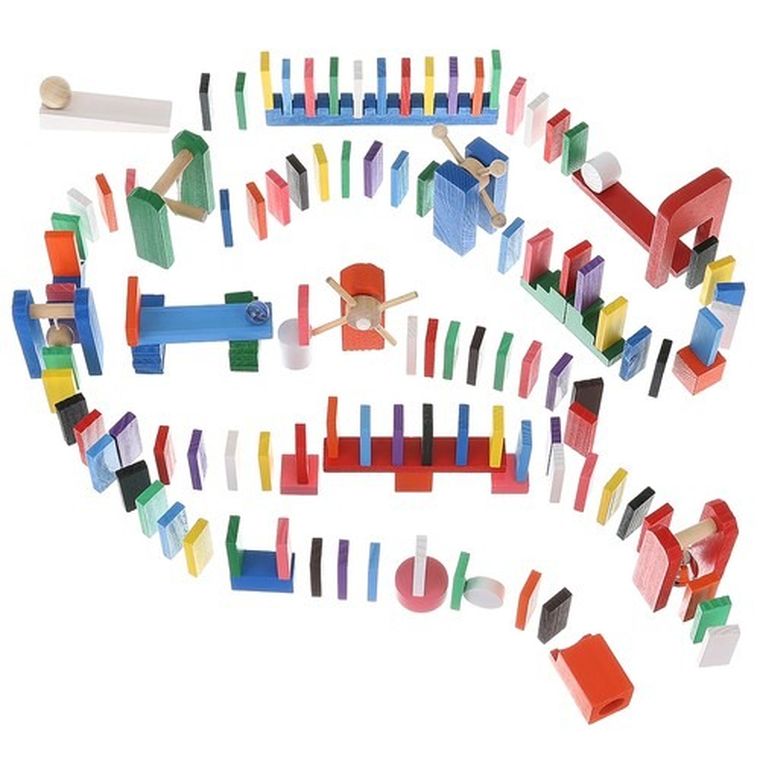 Kruzzel, domino drewniane, 360 elementów