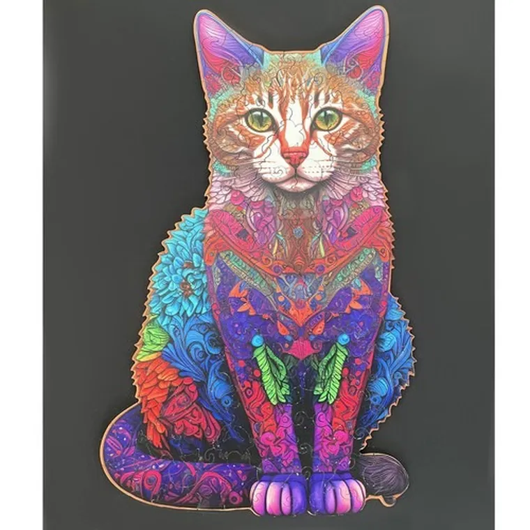 Kruzzel, kot, układanka drewniana