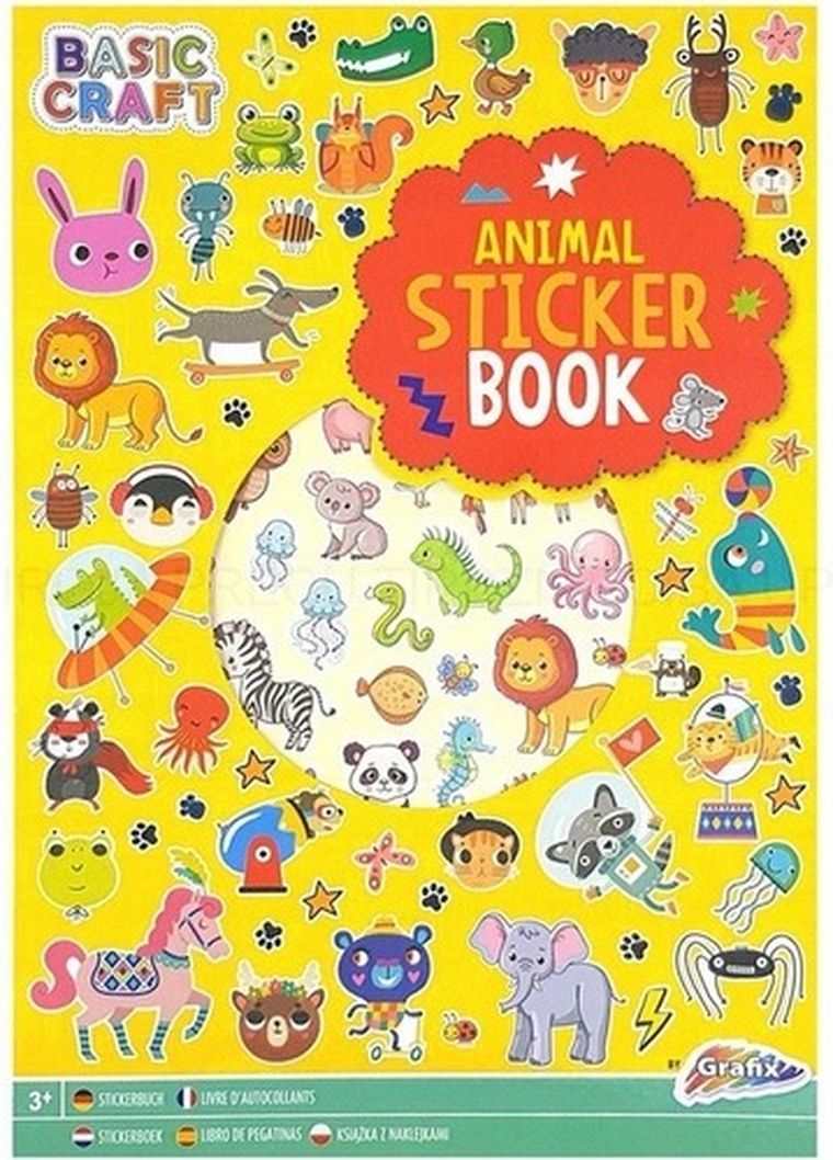 Książeczka A4 z naklejkami. Żółta