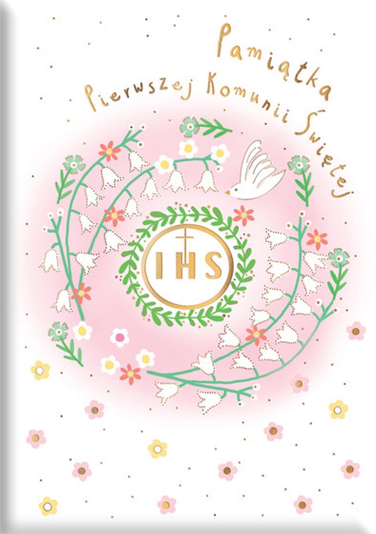 Książeczka A5 Pamiątka Komunijna. Gołąb