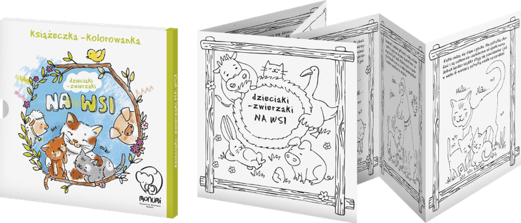 Książeczka kolorowanka. Dzieciaki zwierzaki na wsi