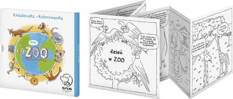 Książeczka kolorowanka. Dzień z zoo