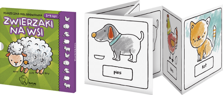 Książeczka kolorowanka. Zwierzaki na wsi