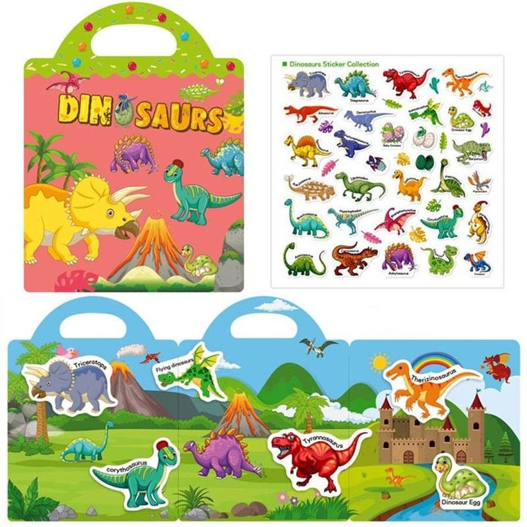 Książeczka z naklejkami. Dinozaury