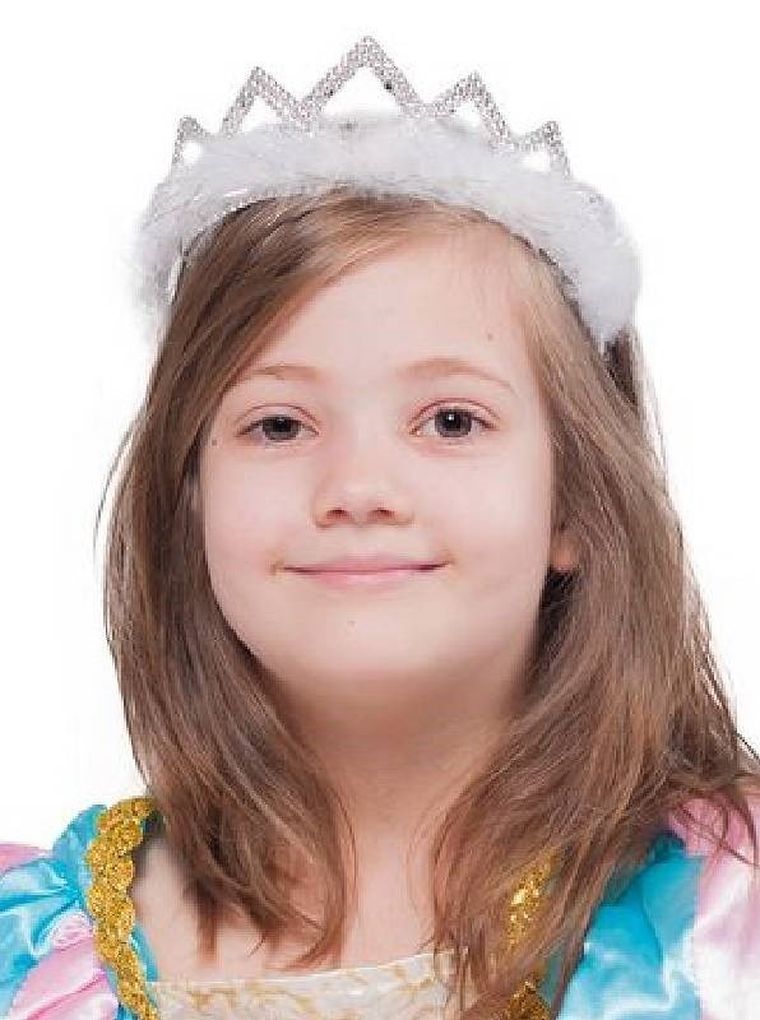 Księżniczka, diadem z białym puszkiem, srebrny