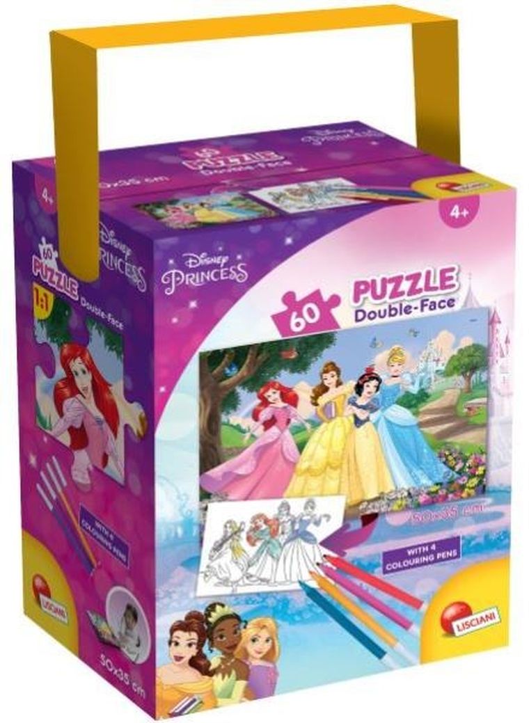 Księżniczki, puzzle dwustronne w tubie, 60 elementów, 50-35 cm