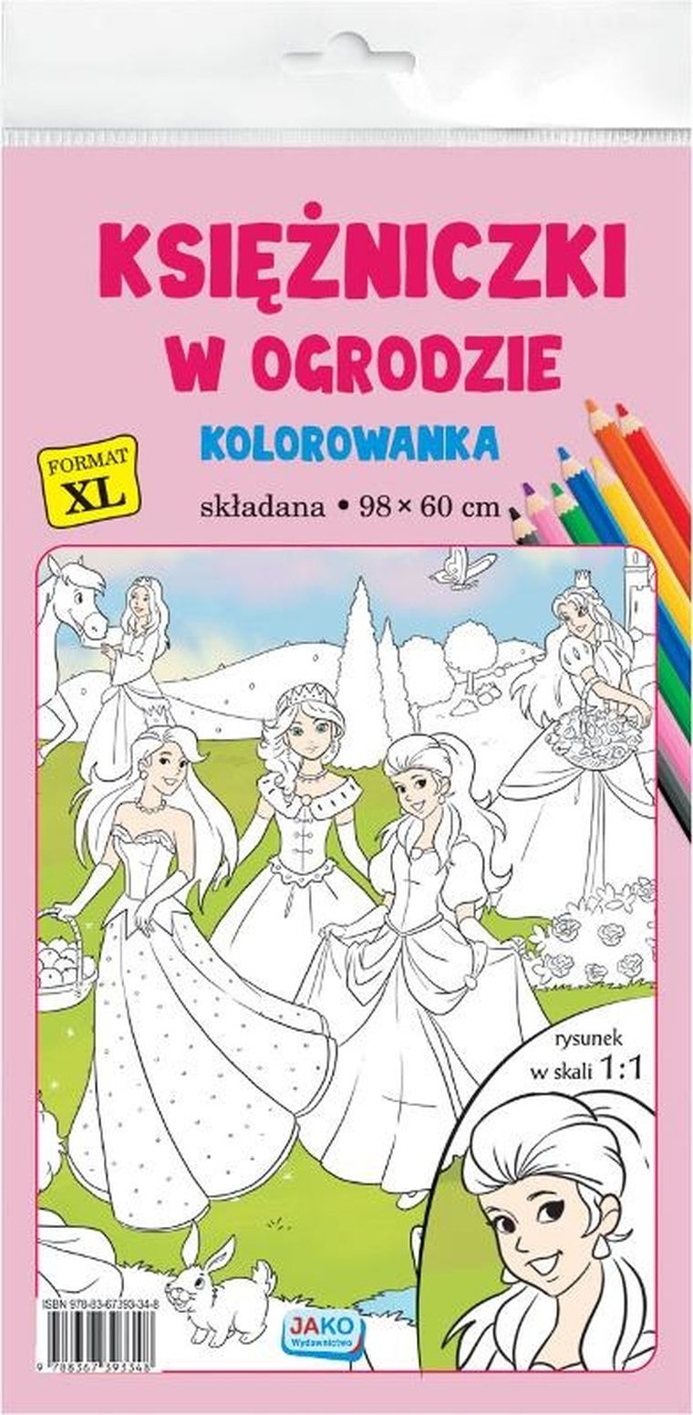 Księżniczki w ogrodzie. Kolorowanka XL