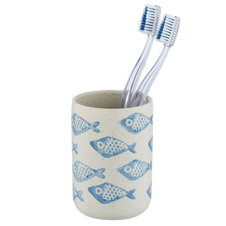 Kubek na szczoteczki, ceramiczny, aquamarin