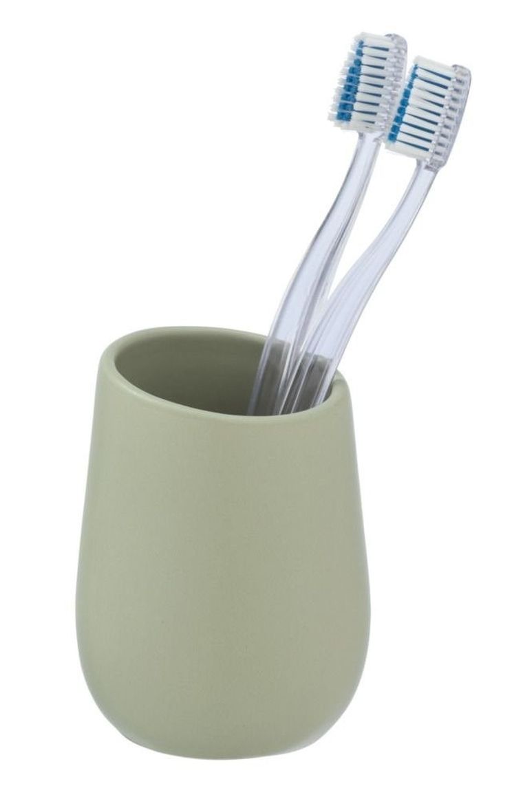 Kubek na szczoteczki, ceramiczny, Badi, jasnozielony