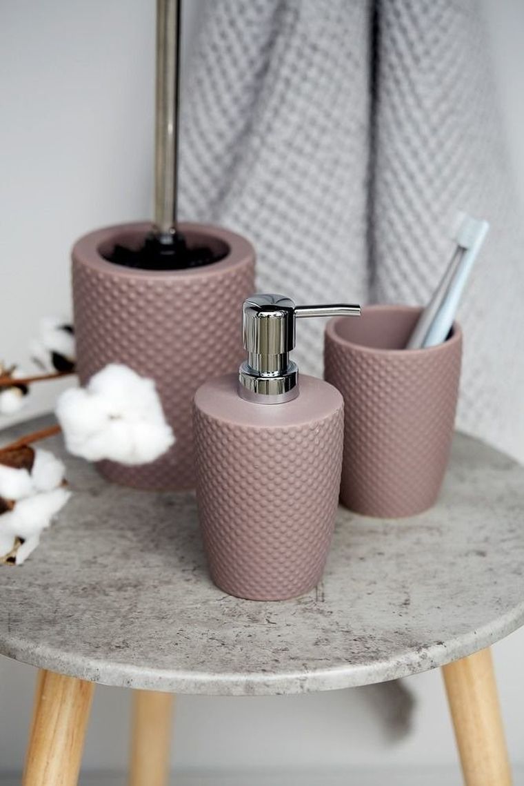 Kubek na szczoteczki, ceramiczny, Punto, ciemny beż