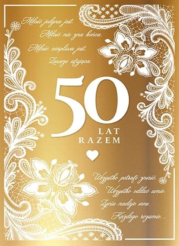 Kukartka, karnet, 50 rocznica ślubu
