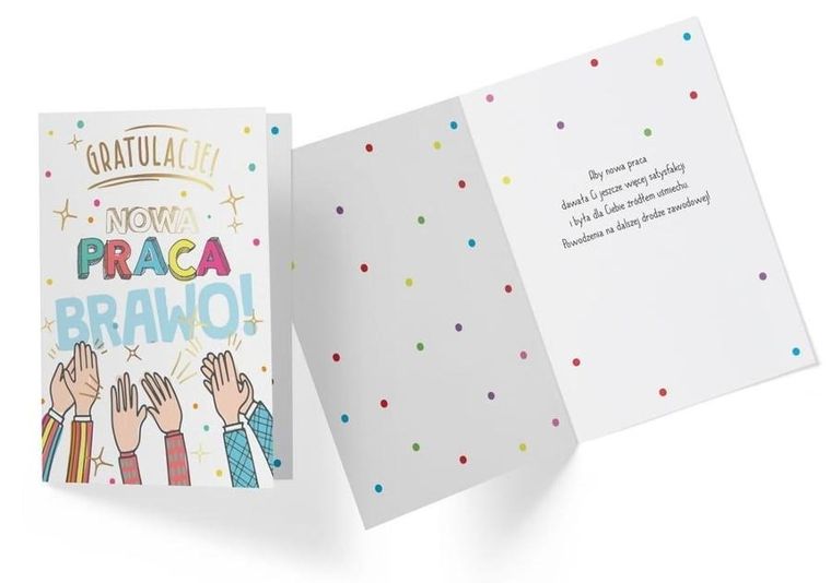 Kukartka, karnet B6, Gratulacje, nowa praca