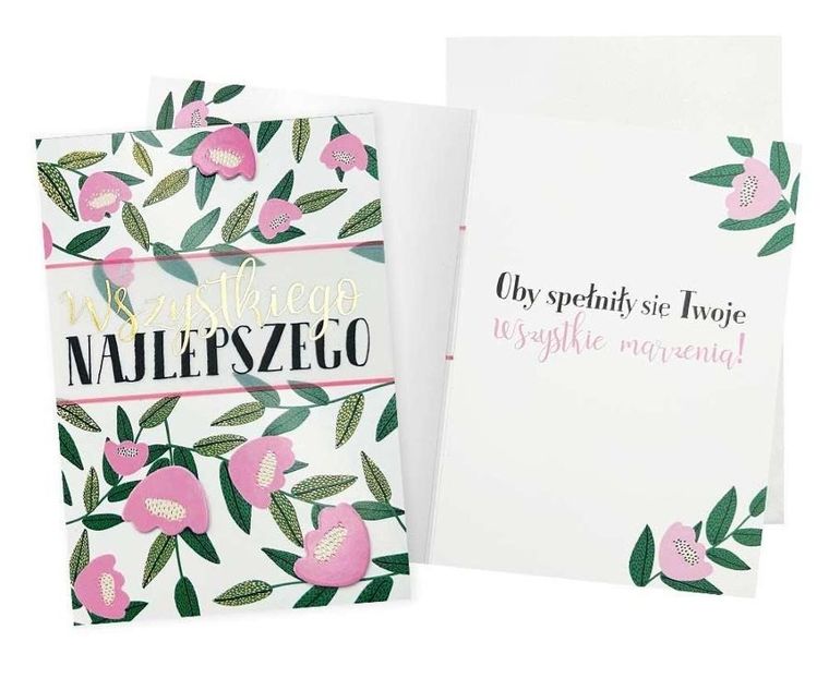 Kukartka, karnet B6, Najlepsze życzenia, kwiaty