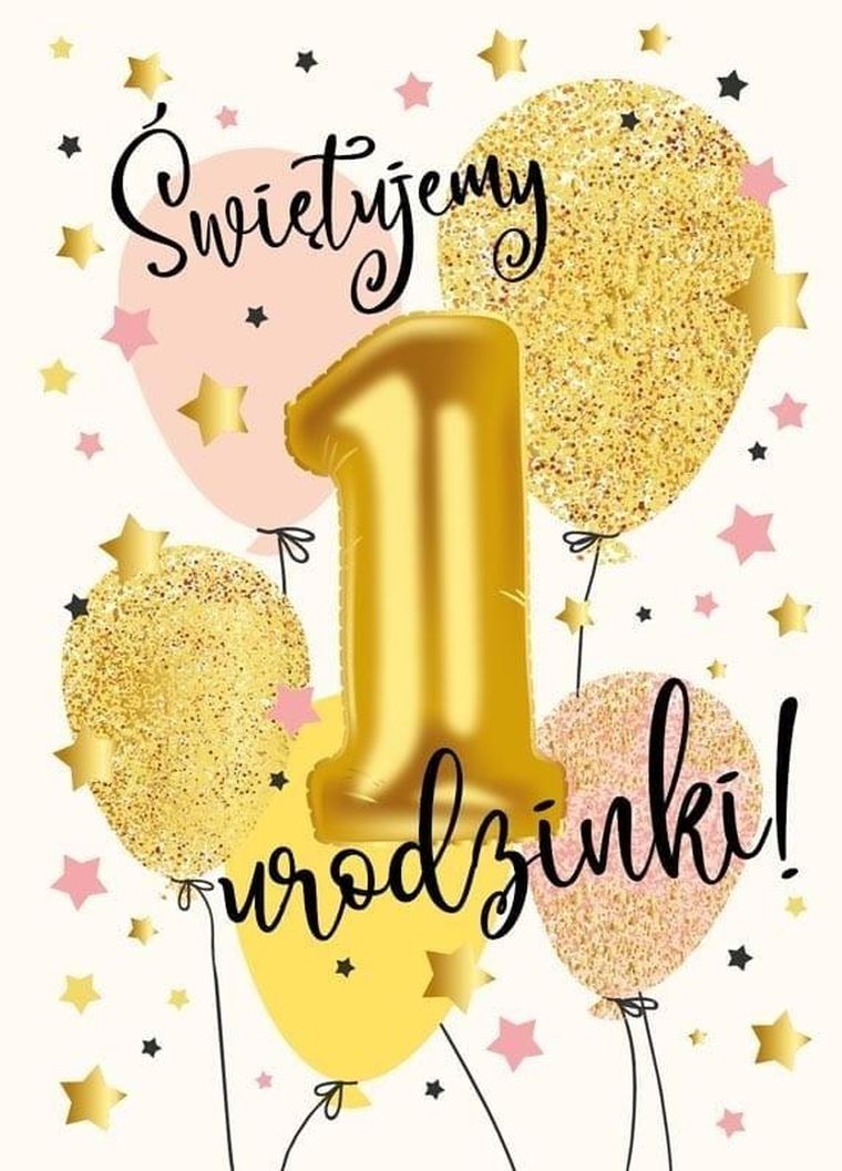 Kukartka, karnet B6, roczek, balony