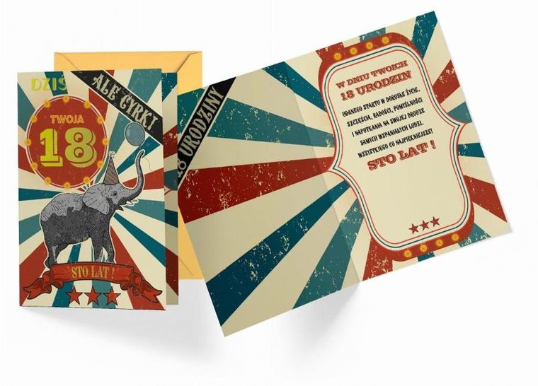 Kukartka, karnet B6, Urodziny 18