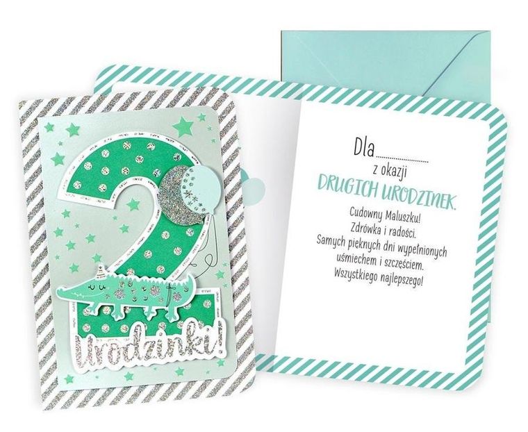 Kukartka, karnet B6, Urodziny 2, chłopiec