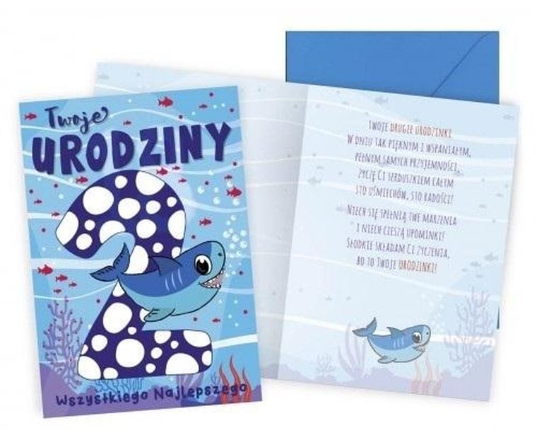 Kukartka, karnet B6, Urodziny 2, rekin