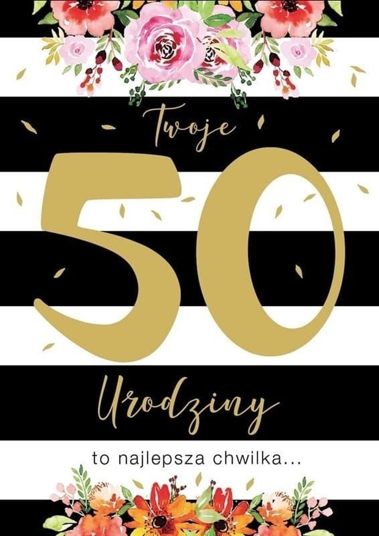 Kukartka, karnet B6, Urodziny 50