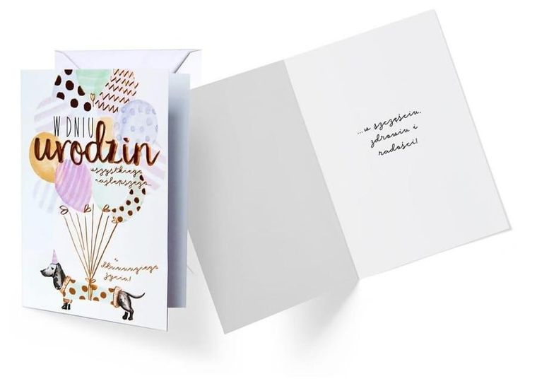 Kukartka, karnet B6, Urodziny, jamnik