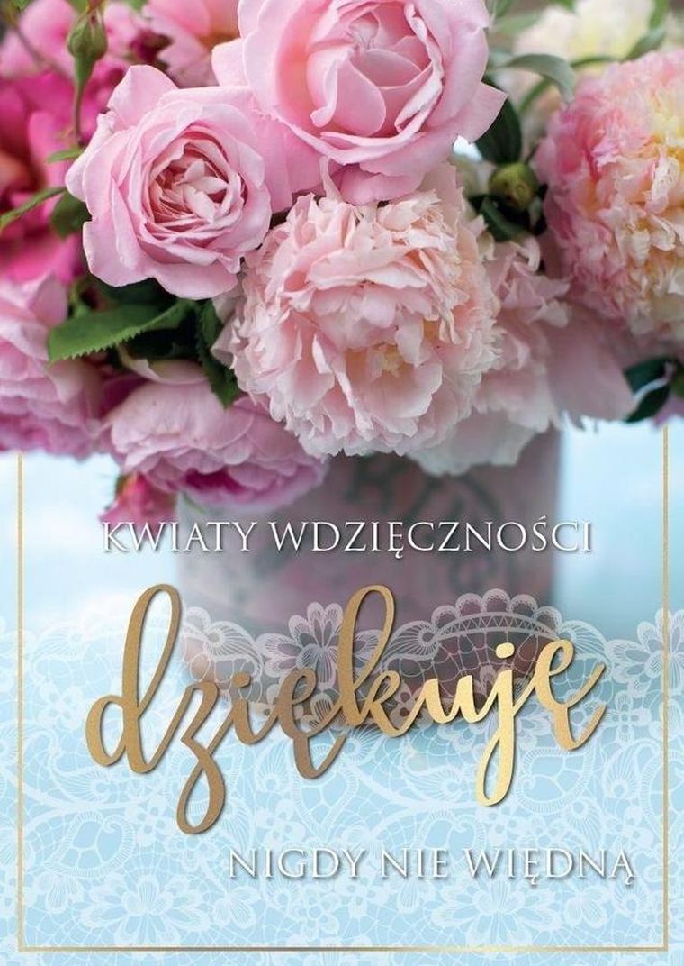 Kukartka, karnet, Dziękuję, kwiaty