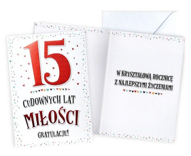 Kukartka, karnet, Rocznica ślubu 15