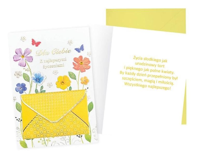 Kukartka, karnet urodzinowy B6, kwiaty