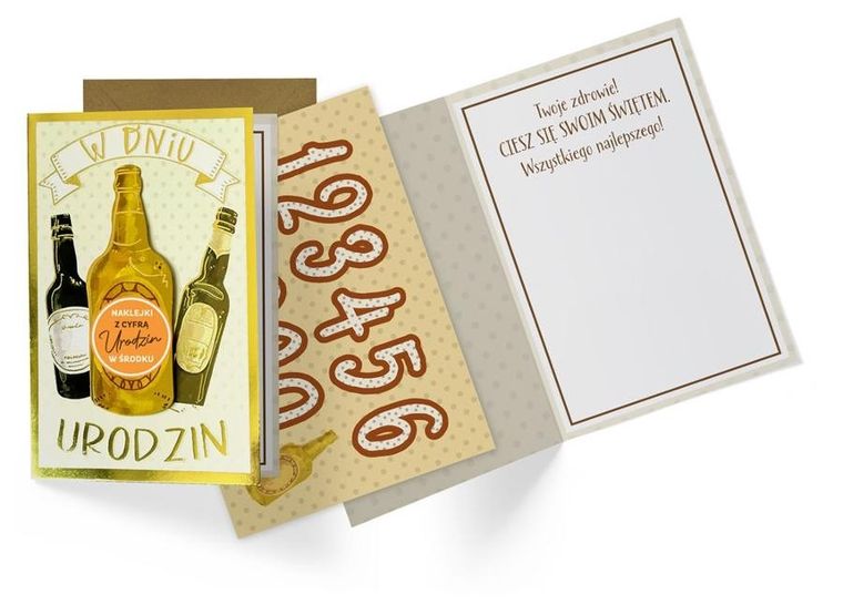 Kukartka, karnet urodzinowy B6, wymienne cyfry