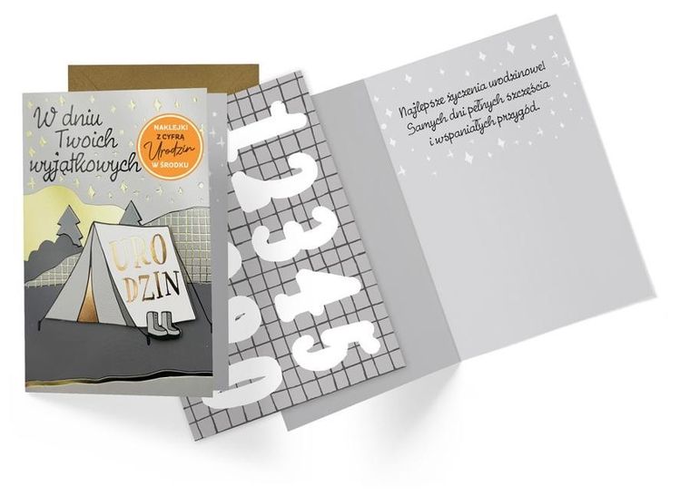 Kukartka, karnet urodzinowy B6, wymienne cyfry