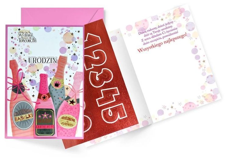 Kukartka, karnet urodzinowy, wymienne cyfry