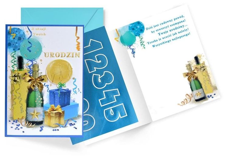 Kukartka, karnet urodzinowy, wymienne cyfry