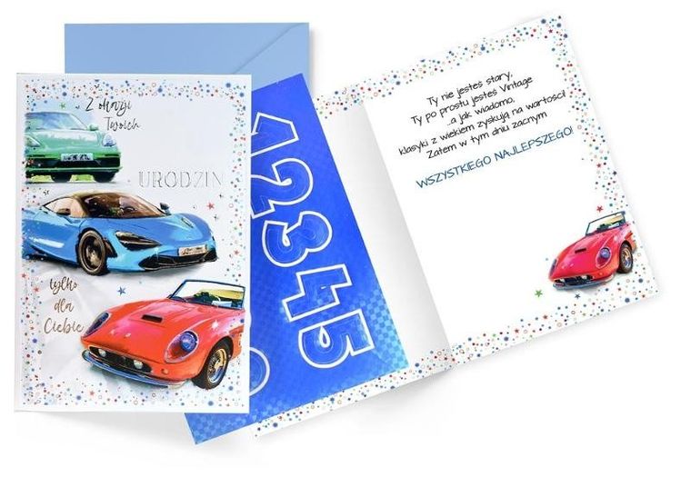 Kukartka, karnet urodzinowy, wymienne cyfry