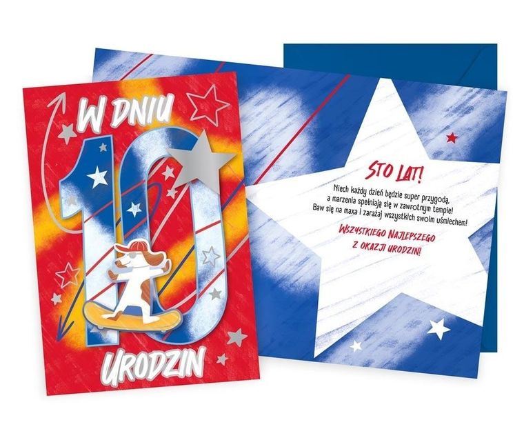 Kukartka, karnet urodziny 10