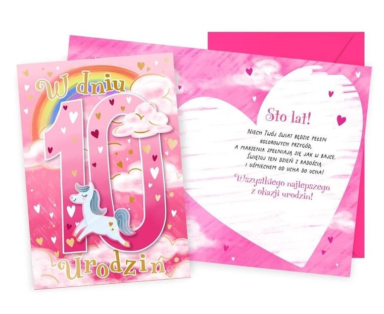 Kukartka, karnet urodziny 10