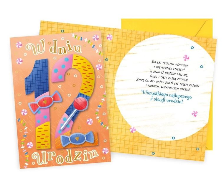 Kukartka, karnet urodziny 12