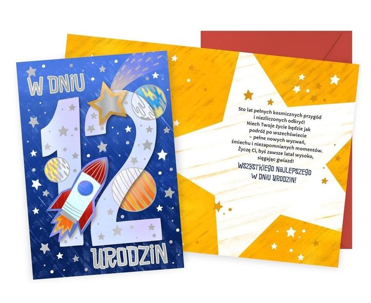 Kukartka, karnet urodziny 12