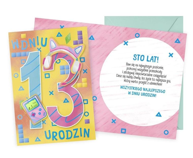 Kukartka, karnet urodziny 13
